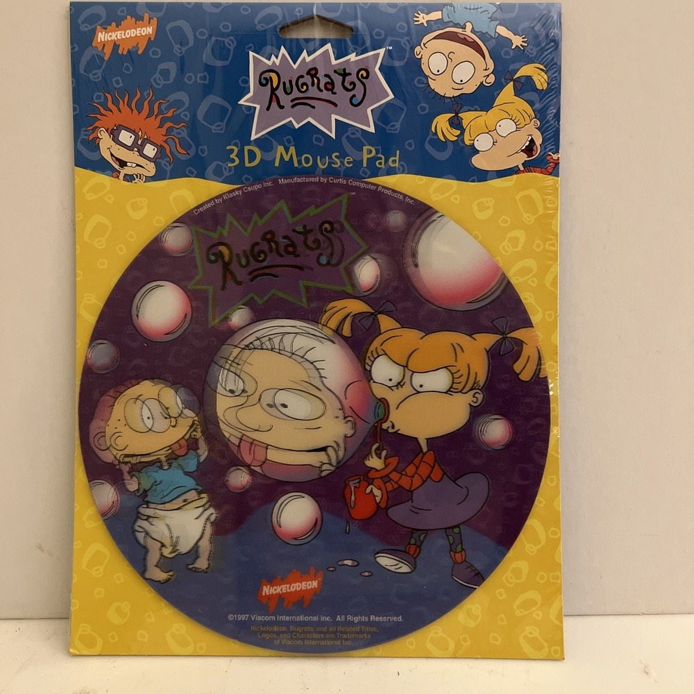 Vintage 1997 Rugrats 3D Lenticular Bubbles Computer Mouse Pad Nickelodeon‎ NEW
